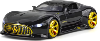 Toybot 1:32 Scale Die-Cast Mercedes Vision AMG GT Car - Openable Door & Back, Pullback(Black)