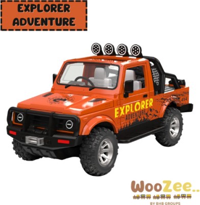 WooZee EXPLORER ADVENTURE GYPSY TOY||PULLBACK ACTION||ABS PLASTIC||ADVENTURE JEEP TOY(LIGHT BROWN, Pack of: 1)