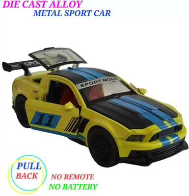 Vishal Toyss RACING SPORTS ALLOY METAL CAR DOORS & TAILGATE OPENABLE CAR TOY(Yellow, Pack of: 1)