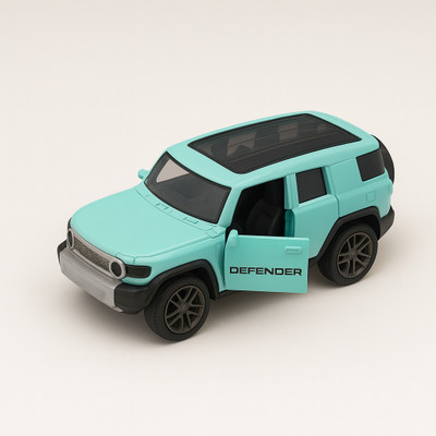 Meetul Enterprise Die-Cast Defender Toy Car – Pull Back Action & Openable Doors-3+ age group(Green, Black, Pack of: 1)