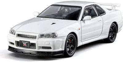 MOOBOO 1:24 Scale NISS-AN GTR CAR Toy Model Car for Kids Die cast Model Car(White, Pack of: 1)