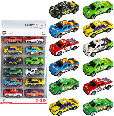 FunBlast Die-Cast Car Toy Set - Pull Back Cars, Mini Racing Car Toys for 3+ Years Kids(Multicolor, Pack of: 12)