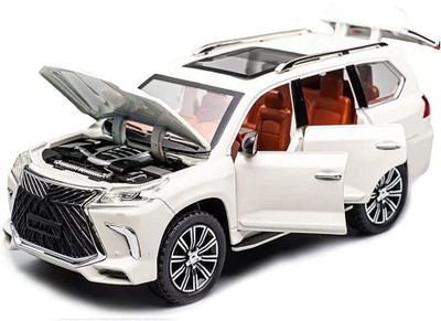 SPENOP 1:24 Die-cast Metal Car Model LX 570 Toy Cars multi(White, Pack of: 1)