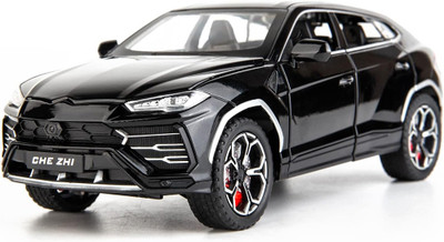 RUTSHRA 124 Alloy Metal Diecast Urush Model Car Open Door Light Sound Toy Pull Back Car(Black, Pack of: 1)