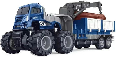 YUJASV Friction Power Wood Carrying Engine Metal Transport Trailer Truck Toy For Kids(Multicolor, Pack of: 1)