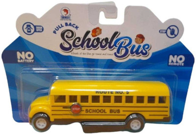 Firstchoice Pull Back School Bus Miniature Toy with Action Openable Door Realistic Design(Yellow, Pack of: 1)