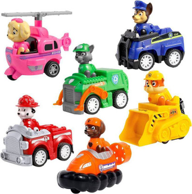 Just craft Paw Patrol Vehicle Set Of 6 Dog Figures For Kids(Multicolor, Pack of: 1)