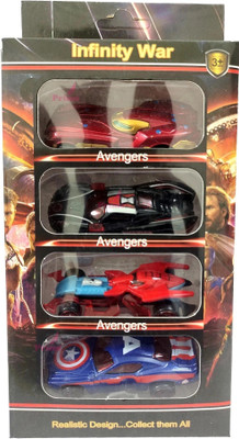 ROSEFAIR Metal Car Set Models of Toy Avengers Cars for Children( 4 Pcs Set) (Multicolor)(Multicolor, Pack of: 4)