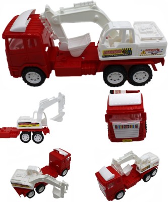 neoinsta shopping Friction Powered Plastic jcb construction engineering truck Red and White toy(Red, White, Pack of: 1)