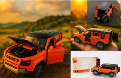 Nidhi 1:36 Scale Alloy Land Rover Defender Die-Cast Pull Back Toy Car for Kids(Orange, Pack of: 1)