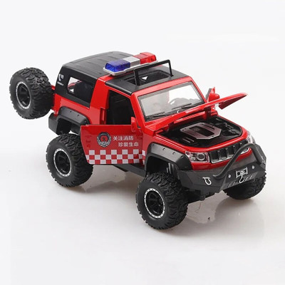 RUTSHRA 132 Police Toy Car Deicast Metal Toy Car Jeep Police Car RSH(Red, Pack of: 1)
