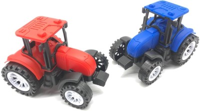 JVTS PACK OF : 2 Plastic Eicher Popular Tractor Series Miniature Pull Back Action Toy(Multicolor)