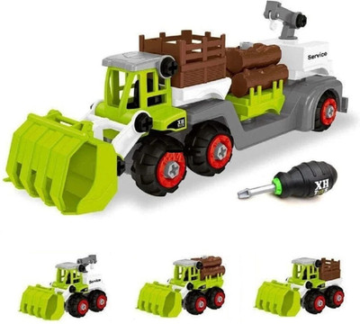 MANAKI ENTERPRISE DIY Plastic Toy Vehicles Set | Assembly Toy Farm Truck Construction Set(Green, Grey, Pack of: 1)