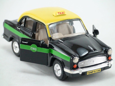 AR KIDS TOYS Ambassador Taxi Car Toy- 2 Front Doors Open - Pull Back Action(Multicolor)