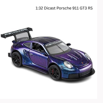 Arizuul Porsche 911 GT3 RS Die-Cast Model Car 1:32 Scale – Luxury Sports Car(Purple, Blue, Black, Pack of: 1)