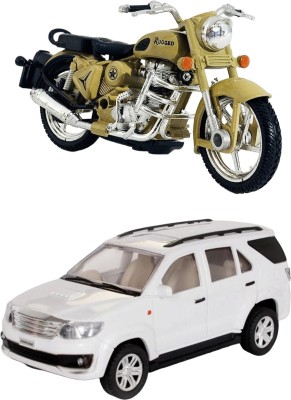 viaan world New Launch Combo Pack of ( Fortune Car & Rugged Bike ) Toy(White, Brown, Black)