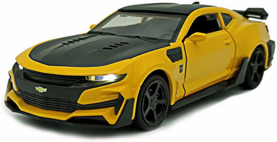 ATRI 1:32 Bumblebee Tranformers Die Cast Metal Fast and Furious Luxury Pull Back Car Toy with Light and Sound Yellow and Black Pack of 1(Yellow, Black, Pack of: 1)