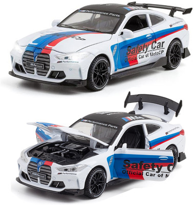 Magicwand 1:32 Die-Cast M4 Coupe Police with Openable Doors,Pull Back,Lights & Sound(White, Pack of: 1)