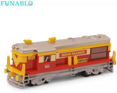 FUNABLO Plastic Pull Back Engine for kids , pull back vehicle , indian railway(Multicolor)
