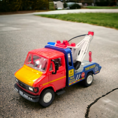 SABIRAT Tuf 07 Tow Crane Truck, Pull Back Action Toy, Pull & Retract Tow Hook(Multicolor)