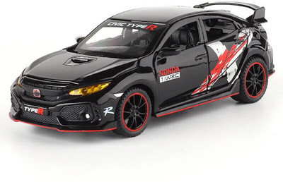DEZICON 1:32 Civic Type R Die-cast Metal Car b1 DZE(Black, Pack of: 1)