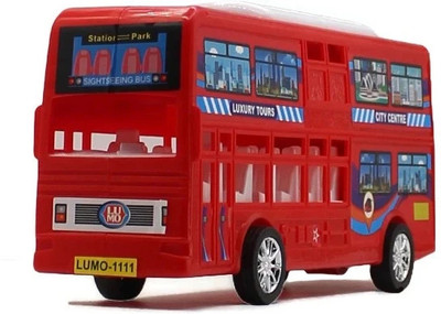 neoinsta shopping Big size friction powered double decker bus toy red color(Red, Pack of: 1)