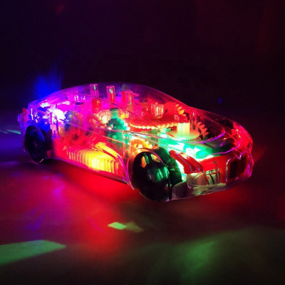 JR CLUB Transparent Musical Concept Racing Car with 3D Flashing LED Lights for Kids-391(Multicolor)