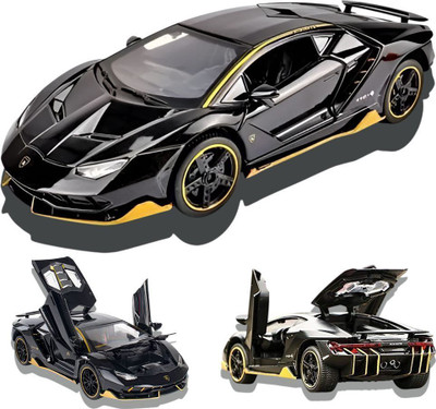 Die Cast Police Car Toy – Siren Sound, LED Lights, Push & Go Mechanism(Black, Pack of: 1)