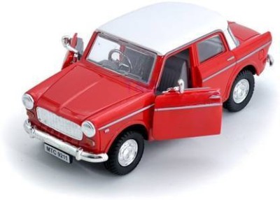 premium toyz Centy Queen 70's Fiat padmini toy car for kids Pull back Action(Red, Pack of: 1)