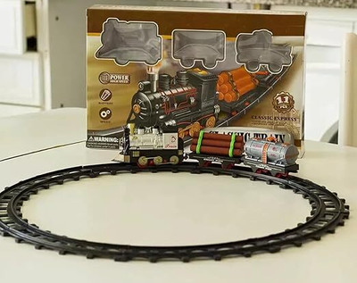 Bestie Toys Battery Operated Train Toys Track Set for Kids with Sound and Flashing Lights(Multicolor)