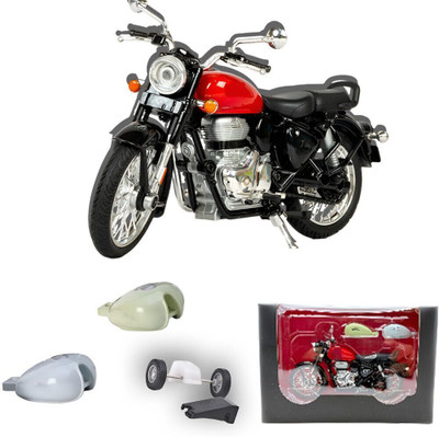 Die Cast Realistic Alloy Motorbike Toy with Pull Action(Red, Pack of: 1)