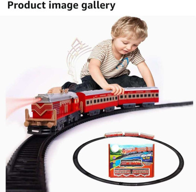 Shree Jee MINI PASSANGER INDIAN TRAIN BATTERY OPERATED WITH FRONT LIGHT KIDS TOY(Red, Pack of: 1)