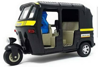 premium toyz AUTO RICKSHAW BLACK SHINSEI BIG SIZE PULL BACK AND GO ACTION(Black, Pack of: 1)