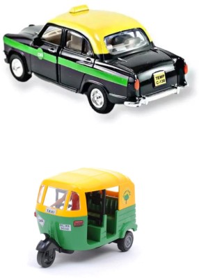 SOPALI Taxi & Auto rickshaw pull back action toy for kids(Multicolor, Pack of: 1)