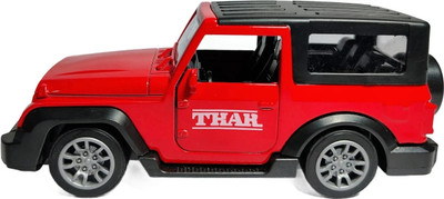 ADITECHON Toy 1:36 Scale Die-Cast Thar Jeep Toy Car Pull Back Openable Door & Metal Body(Red, Pack of: 1)