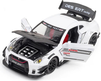 DEZICON 1:24 Scale Die-cast Metal Model Car Nisan GTR DZE(White, Pack of: 1)