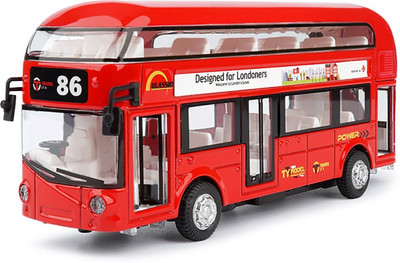 RUTSHRA Die-cast Metal Alloy London Double Decker Bus red RSH(Red, Pack of: 1)