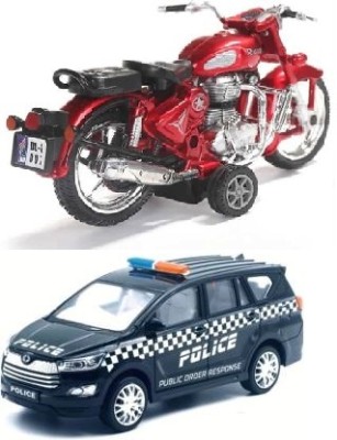 premium toyz Centy combo pack of Pullback Rugged Bike & Cristiano POR Car Toy for kids(Black, Red, Pack of: 2)
