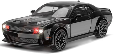 Akvanar 1:32 Dodge Challenger SRT Die cast Metal car model Pull Back Alloy Sound Light(Black, Pack of: 1)