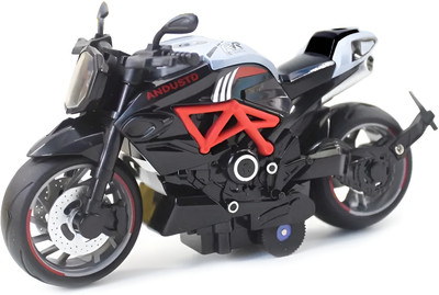 HouseOfCommon 1:14 Scale Pull Back Diecast Alloy Classic Motorcycle Toy Bike Simulation Model(Multicolor)