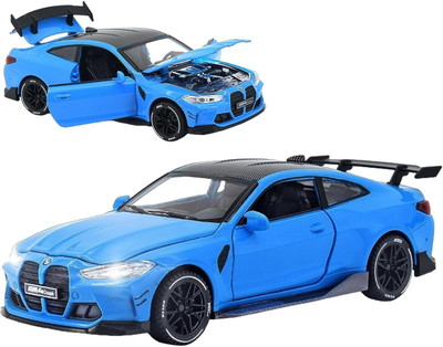MANAKI ENTERPRISE 1:32 Diecast Model Alloy B.M.W M4 Metal Pull Back Car with Sound Light(Blue, Pack of: 1)