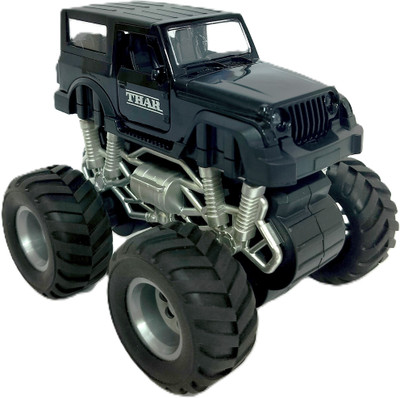 GoodsHub Monster Thar/Jeep Die Cast Metal Toy for Kids|Pull Back Action Miniature Models(Black, Pack of: 1)