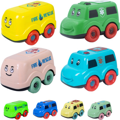 WISHKEY Friction Powered Cute Cartoon Design Push and Go Non-Toxic ABS Plastic Toy Truck(Multicolor, Pack of: 1)