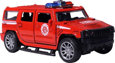 swe Die-Cast Fire Rescue Hum-mer Model Car, Red, 1:32 Scale(Red)