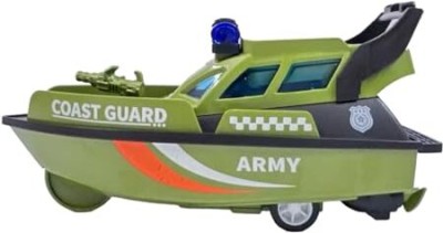 TD Creations Set of 4 Boats Coast Guard, Police, Army, Fire Vehicles(Multicolor, Pack of: 4)