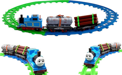 Vaniha Thomas Express Train Toy Set with Locomotive Engine, Cargo car and Tracks(Multicolor)