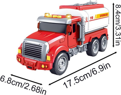 Zuuluzrs Movable Truck Toy With Friction Powered Construction Figure Toys For Kids(Red, Pack of: 1)