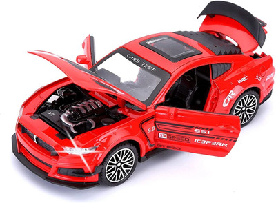 DEZICON 1:32 Scale Mustang Die-Cast Car with 4 Openable Door DZE(Red, Pack of: 1)
