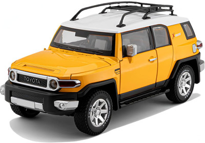 COELON 1:24 Metal Car Toyo-ta FJ Cruiser Toy Car Diecast Model Light Sound Pull Back(Yellow, Pack of: 1)