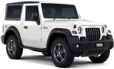 Bazaar Thar Diecast Model Vehicle Toy 1:32 Scale Sound & Lights Pull Back Door Opening(White)